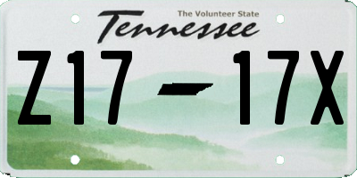 TN license plate Z1717X