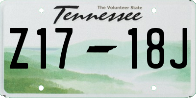 TN license plate Z1718J