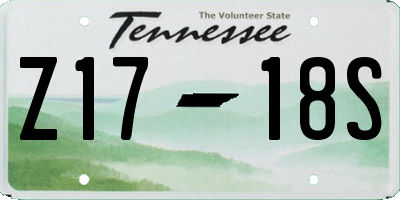 TN license plate Z1718S