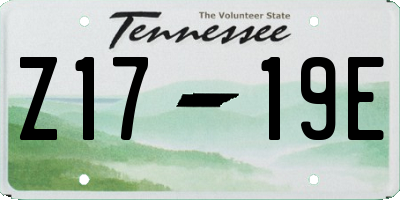 TN license plate Z1719E