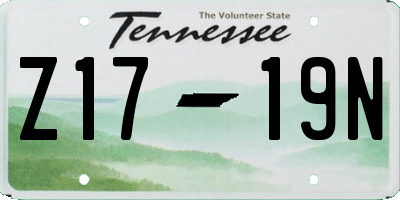TN license plate Z1719N