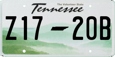 TN license plate Z1720B