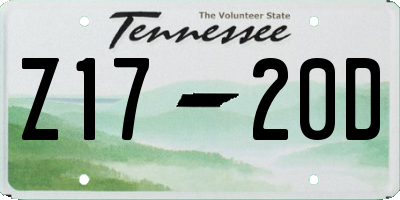 TN license plate Z1720D