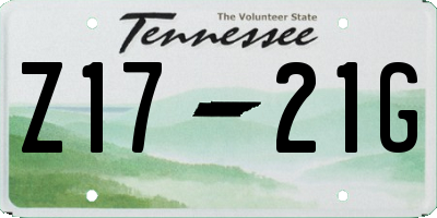 TN license plate Z1721G