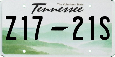 TN license plate Z1721S