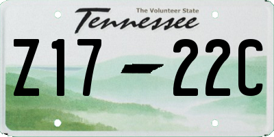 TN license plate Z1722C