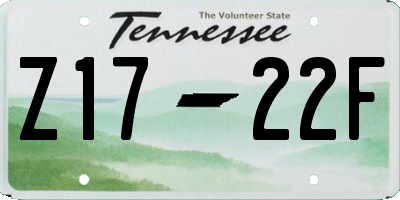 TN license plate Z1722F
