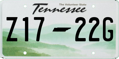 TN license plate Z1722G