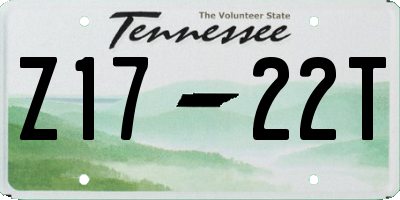 TN license plate Z1722T