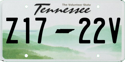 TN license plate Z1722V