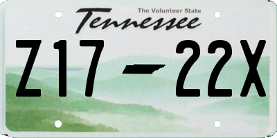 TN license plate Z1722X