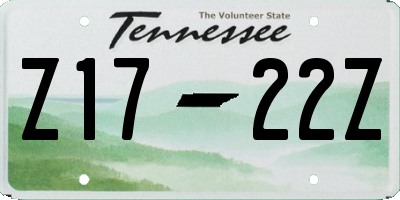 TN license plate Z1722Z