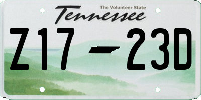TN license plate Z1723D