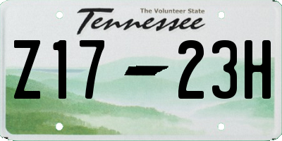 TN license plate Z1723H