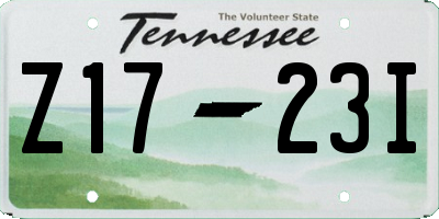 TN license plate Z1723I