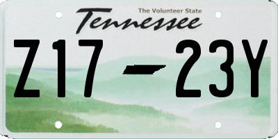 TN license plate Z1723Y