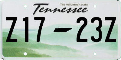 TN license plate Z1723Z