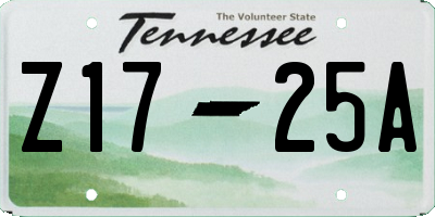 TN license plate Z1725A