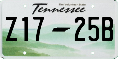 TN license plate Z1725B