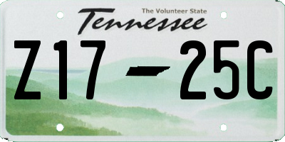 TN license plate Z1725C