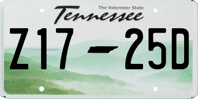 TN license plate Z1725D