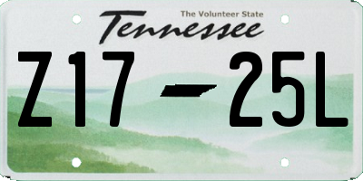 TN license plate Z1725L