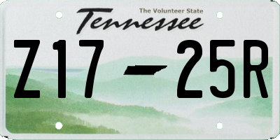 TN license plate Z1725R