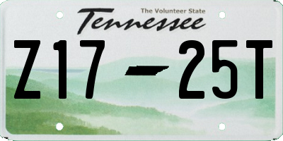 TN license plate Z1725T