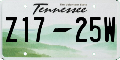 TN license plate Z1725W