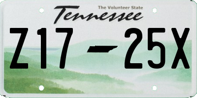 TN license plate Z1725X