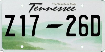 TN license plate Z1726D