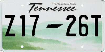 TN license plate Z1726T