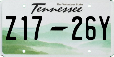 TN license plate Z1726Y