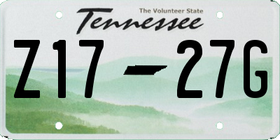 TN license plate Z1727G