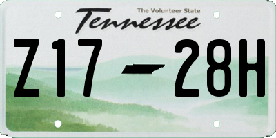 TN license plate Z1728H