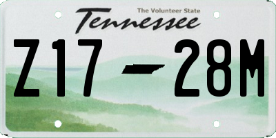 TN license plate Z1728M
