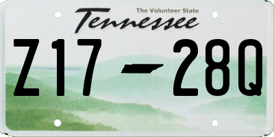TN license plate Z1728Q