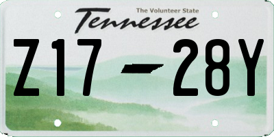 TN license plate Z1728Y
