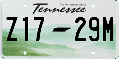 TN license plate Z1729M