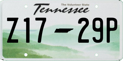 TN license plate Z1729P