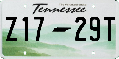 TN license plate Z1729T