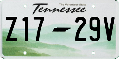TN license plate Z1729V