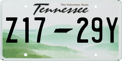 TN license plate Z1729Y