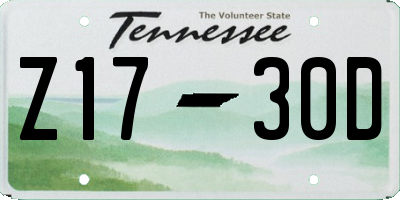 TN license plate Z1730D