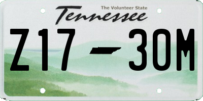 TN license plate Z1730M