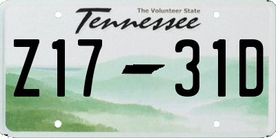 TN license plate Z1731D
