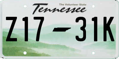 TN license plate Z1731K