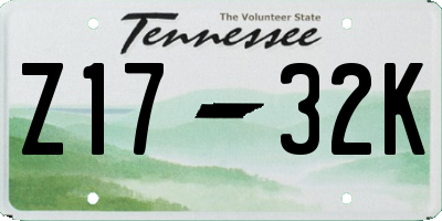 TN license plate Z1732K