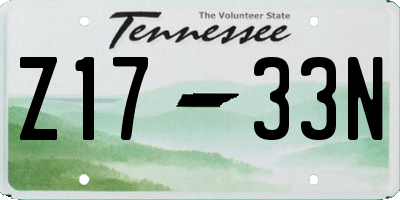 TN license plate Z1733N