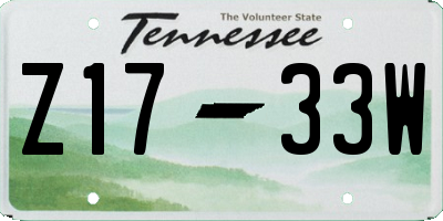 TN license plate Z1733W